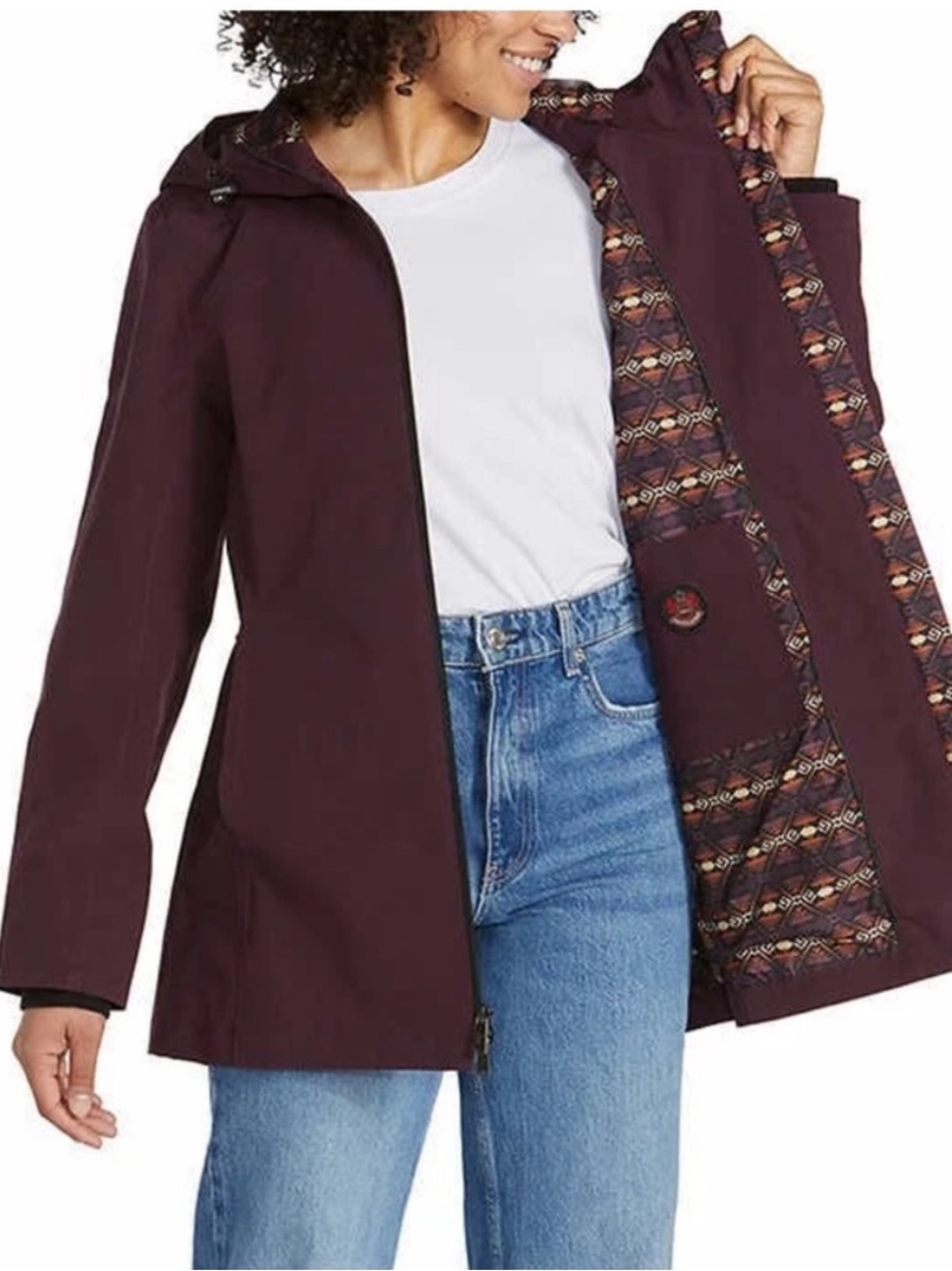 Pendleton Rain Coat Women's Winterbloom Hooded Aztec Lined Waterproof Jacket S - Picture 1 of 8